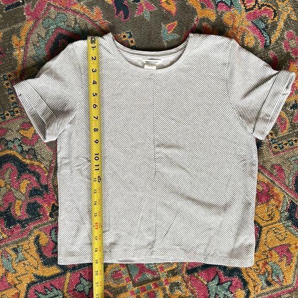 Club Monaco Cuffed Stripped Short Sleeve Shirt XS - Picture 5 of 6